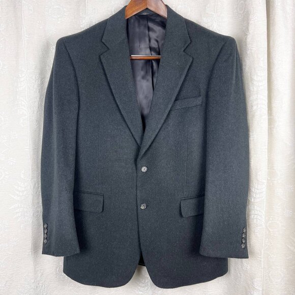 Camel hair charcoal gray 2-button suit jacket Joseph A Bank blazer sport coat 42 - Picture 1 of 8